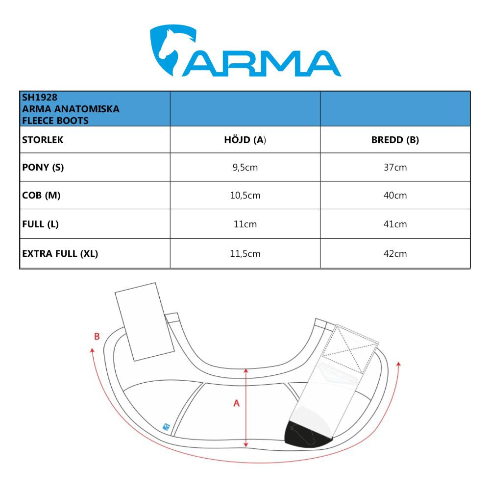 Boots anatomisk med fleece kant, Arma